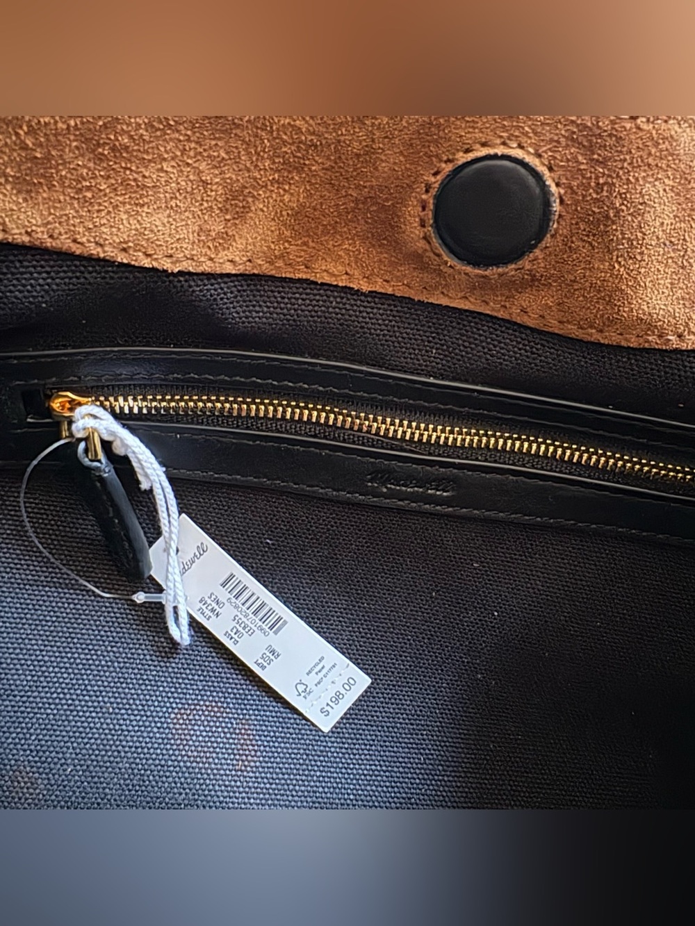 Madewell Bag Leather Suede Shoulder Hobo NEW - Picture 6 of 9